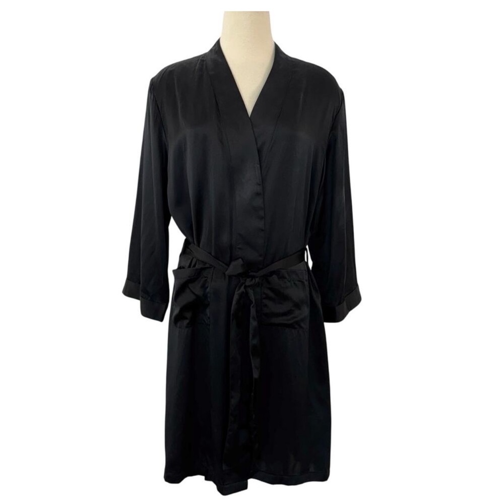 Women’s 100% Pure SILK Black Robe